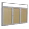 Ghent Enclosed Bulletin Board, 3 Door, Vnyl, Ill Hdlnr Frm, 4 ft H x 6 ft W, Caramel PAVLX9-181 - alternate 1